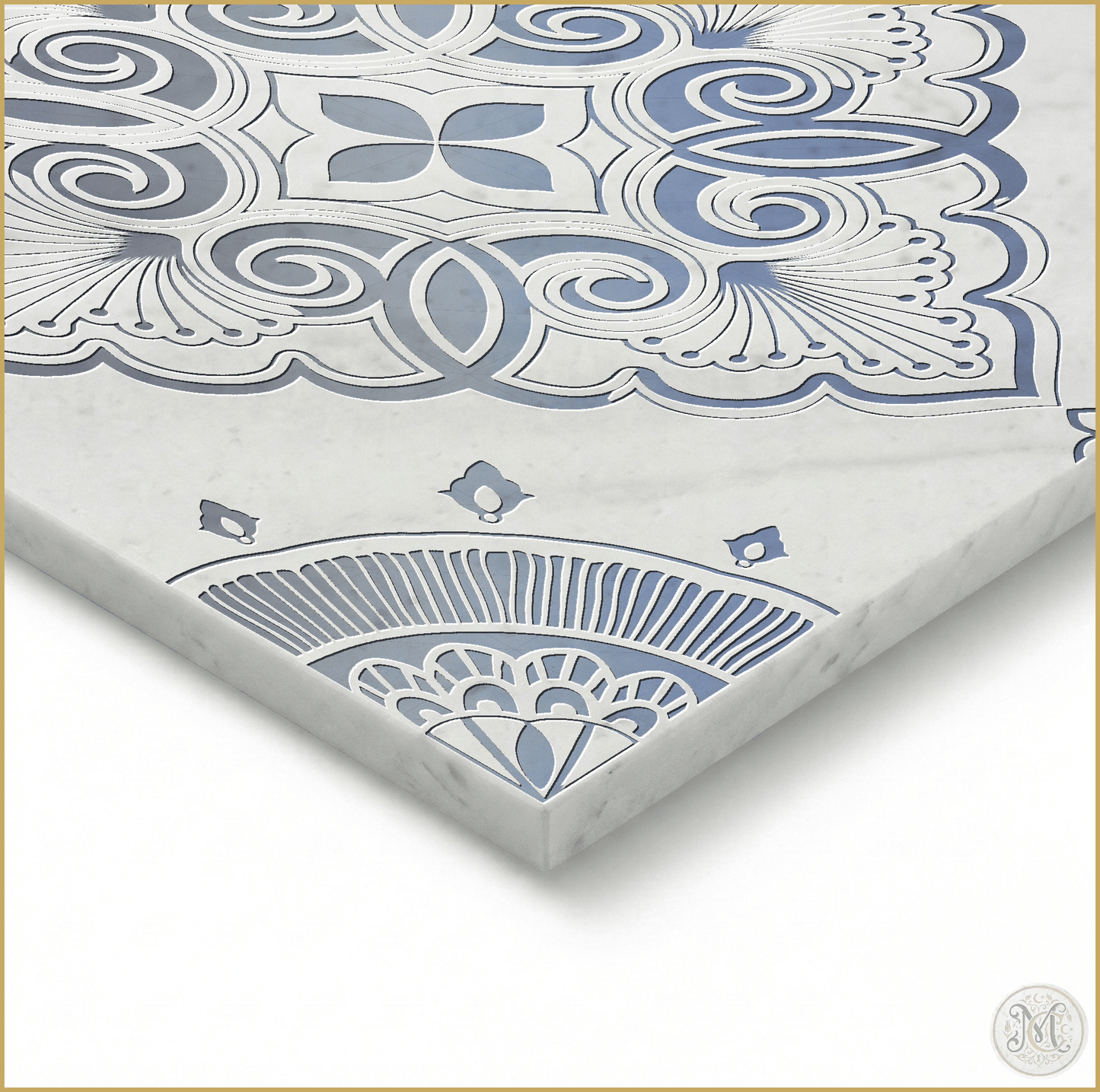 Seraphina | Glacier White Marble | Pattern Engraved - MARICERA