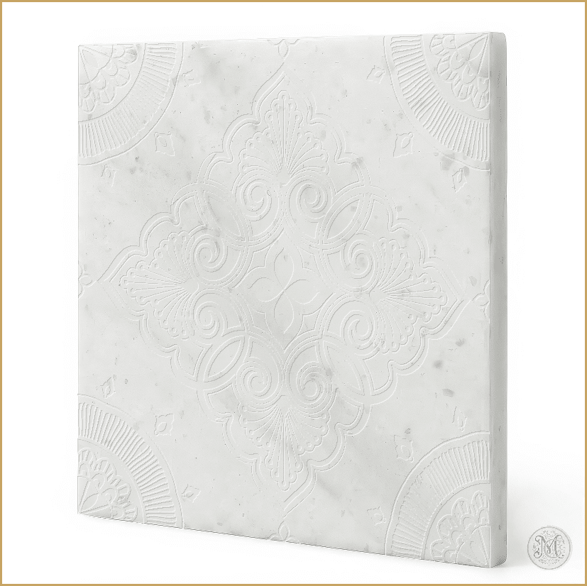 Seraphina | Glacier White Marble | Pattern Engraved - MARICERA