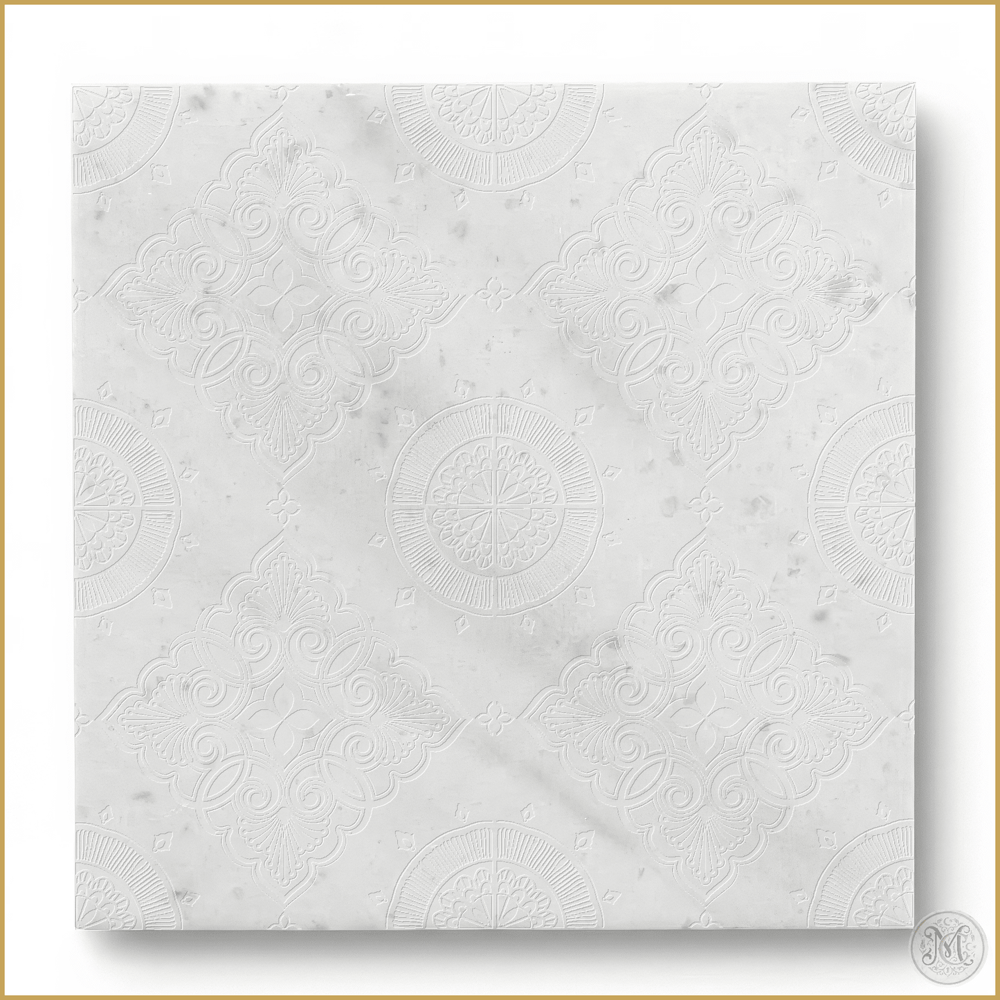 Seraphina | Glacier White Marble | Pattern Engraved - MARICERA