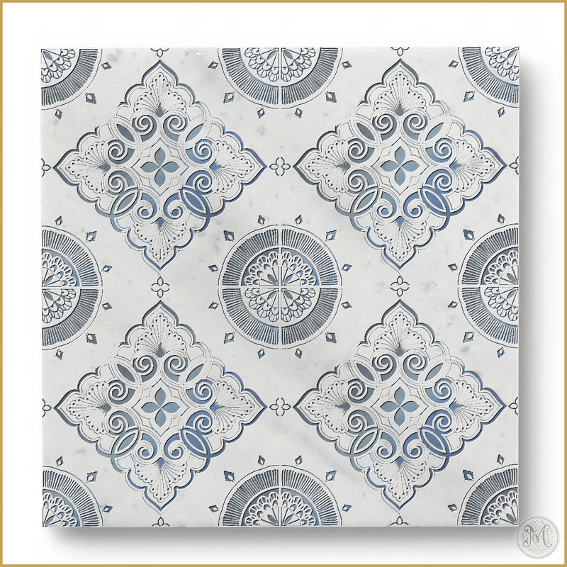 Seraphina | Glacier White Marble | Pattern Engraved - MARICERA