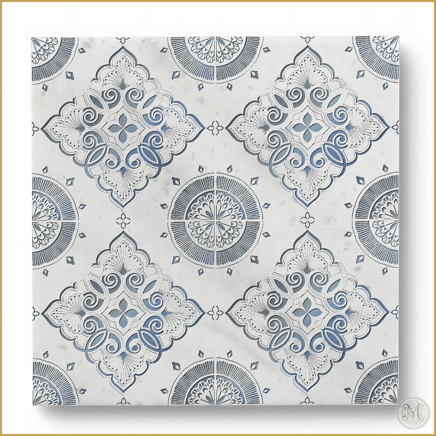 Seraphina | Glacier White Marble | Pattern Engraved - MARICERA