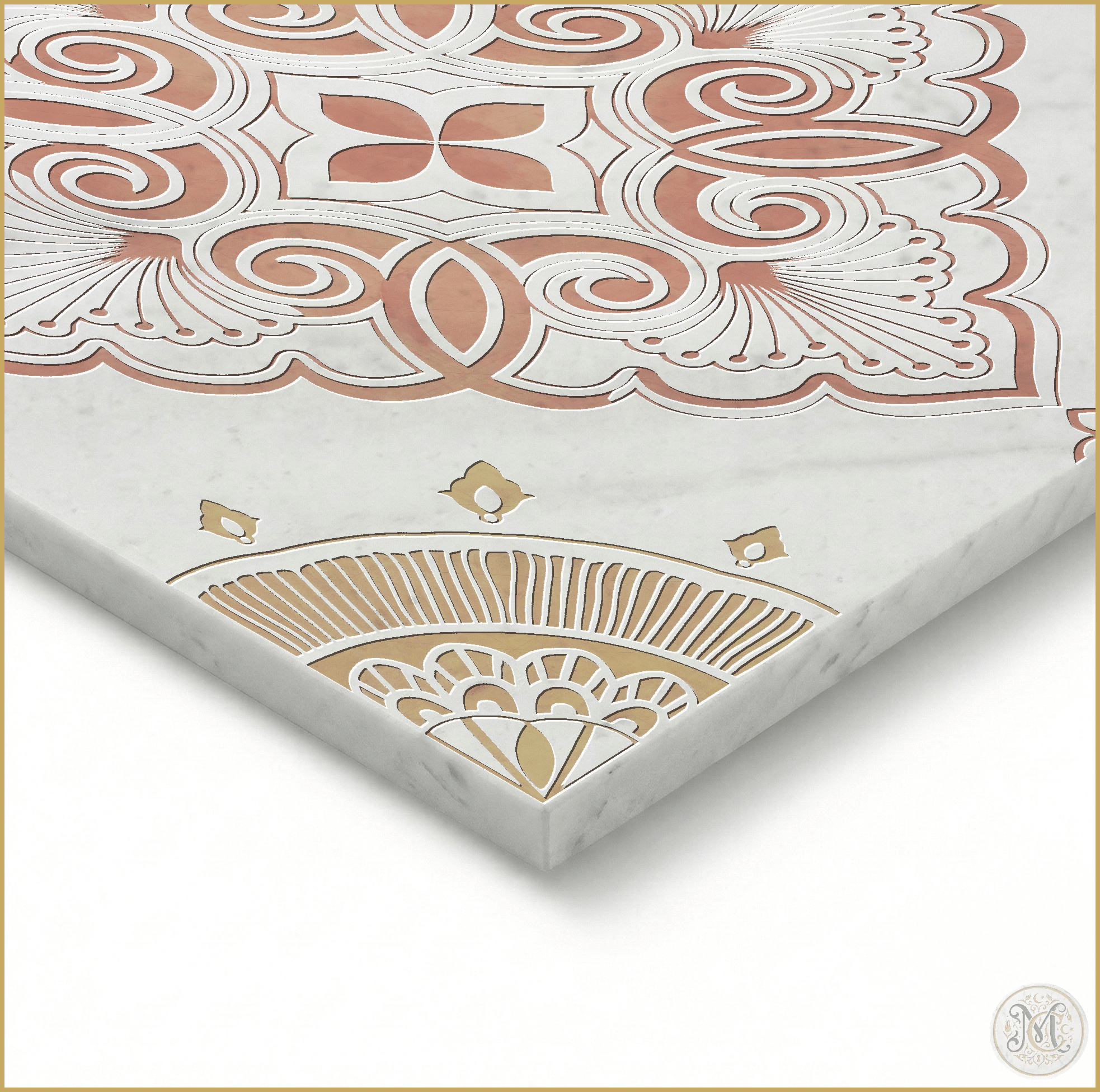 Seraphina | Glacier White Marble | Pattern Engraved - MARICERA