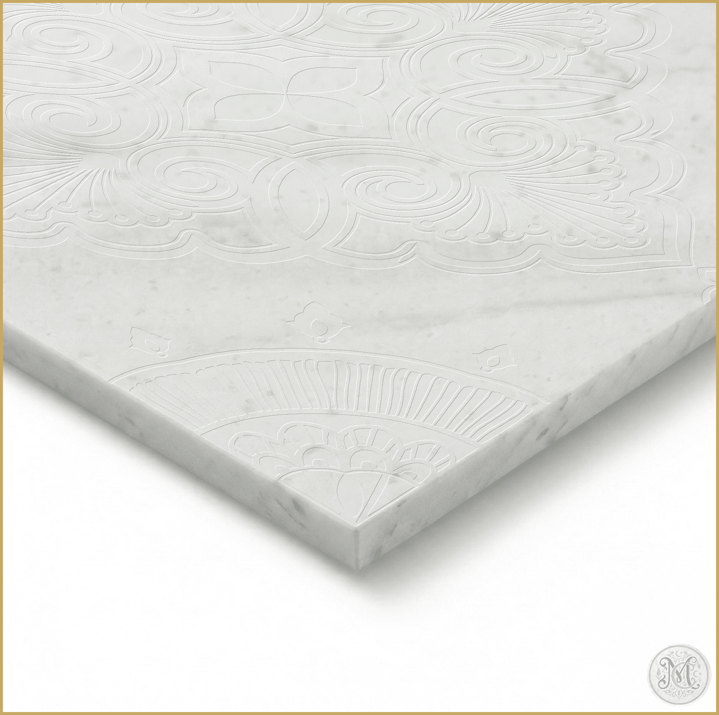 Seraphina | Glacier White Marble | Pattern Engraved - MARICERA