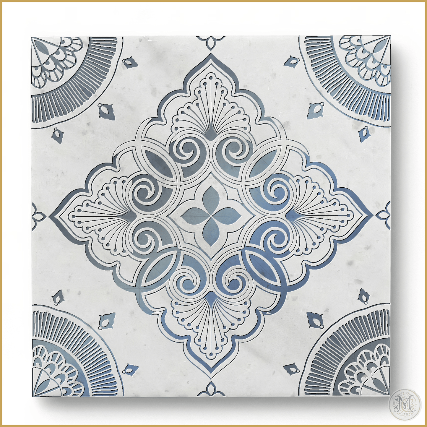 Seraphina | Glacier White Marble | Pattern Engraved - MARICERA