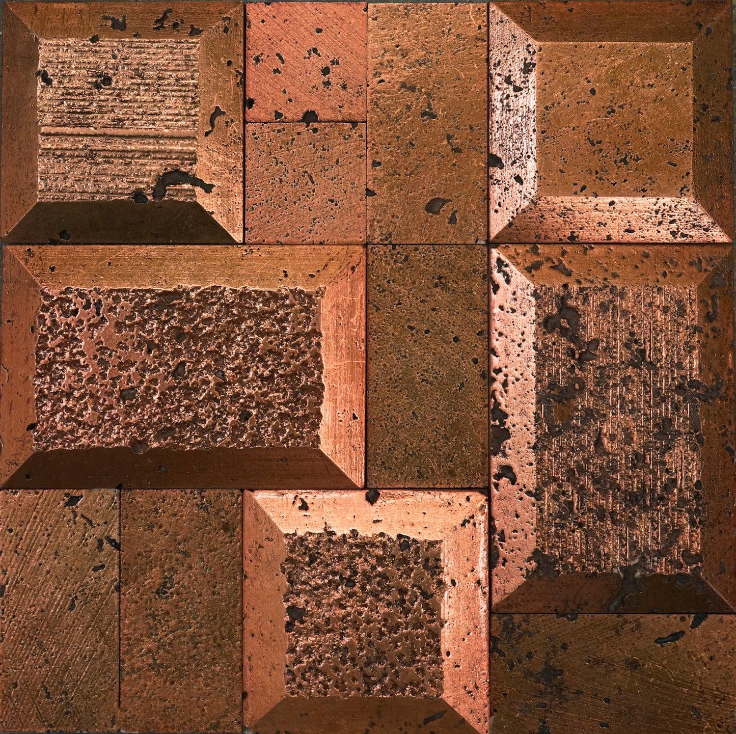 Stoneage Bronze Foil 12x12 Marble Mosaic Wall Tile - MARICERA