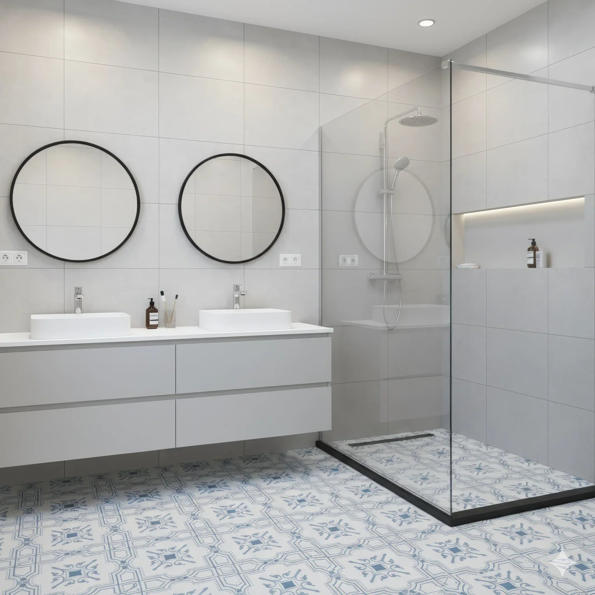 The Liria - Engraved Pattern Marble Tile - MARICERA