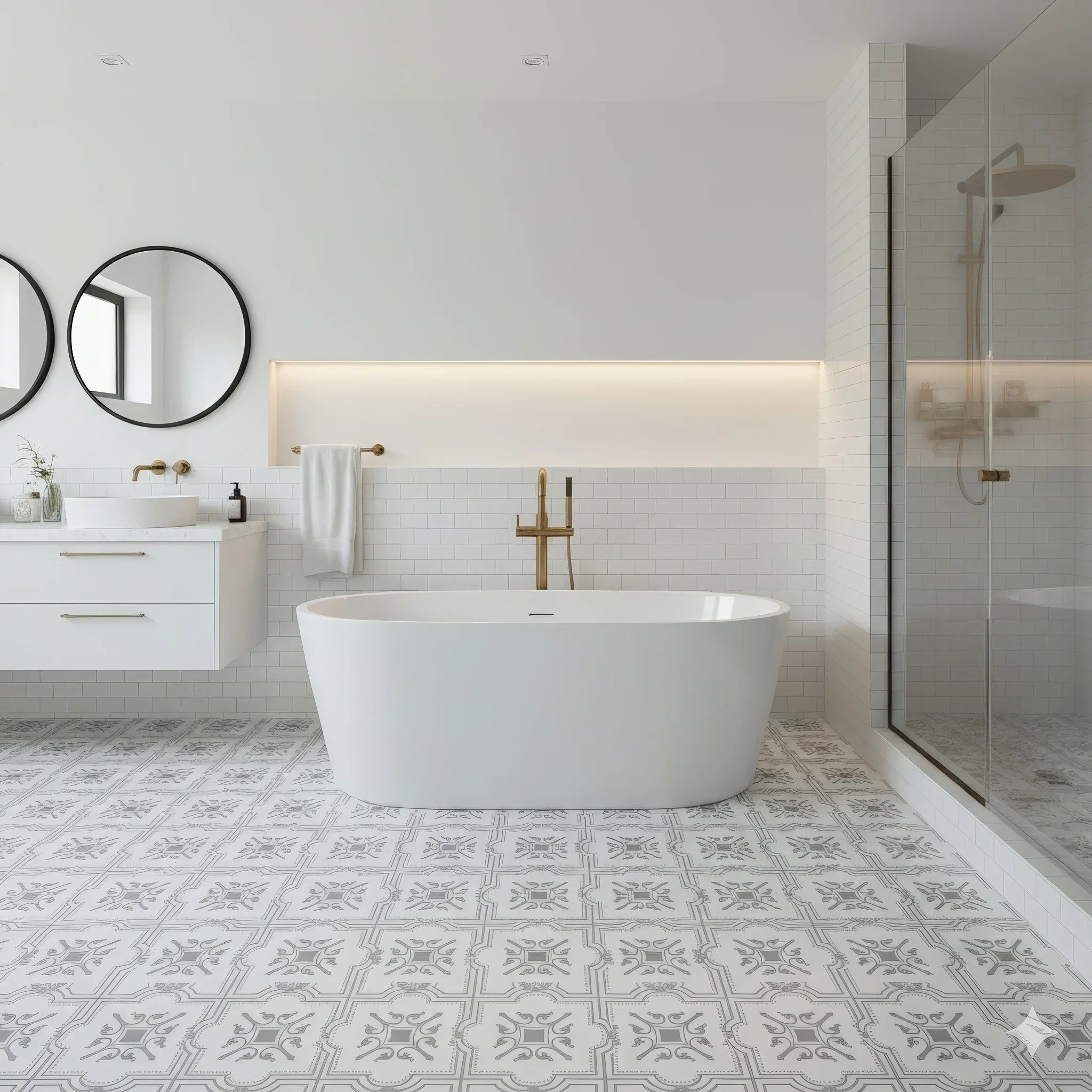 The Liria - Engraved Pattern Marble Tile - MARICERA