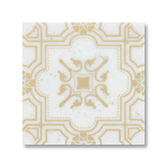 The Liria - Engraved Pattern Marble Tile - MARICERA
