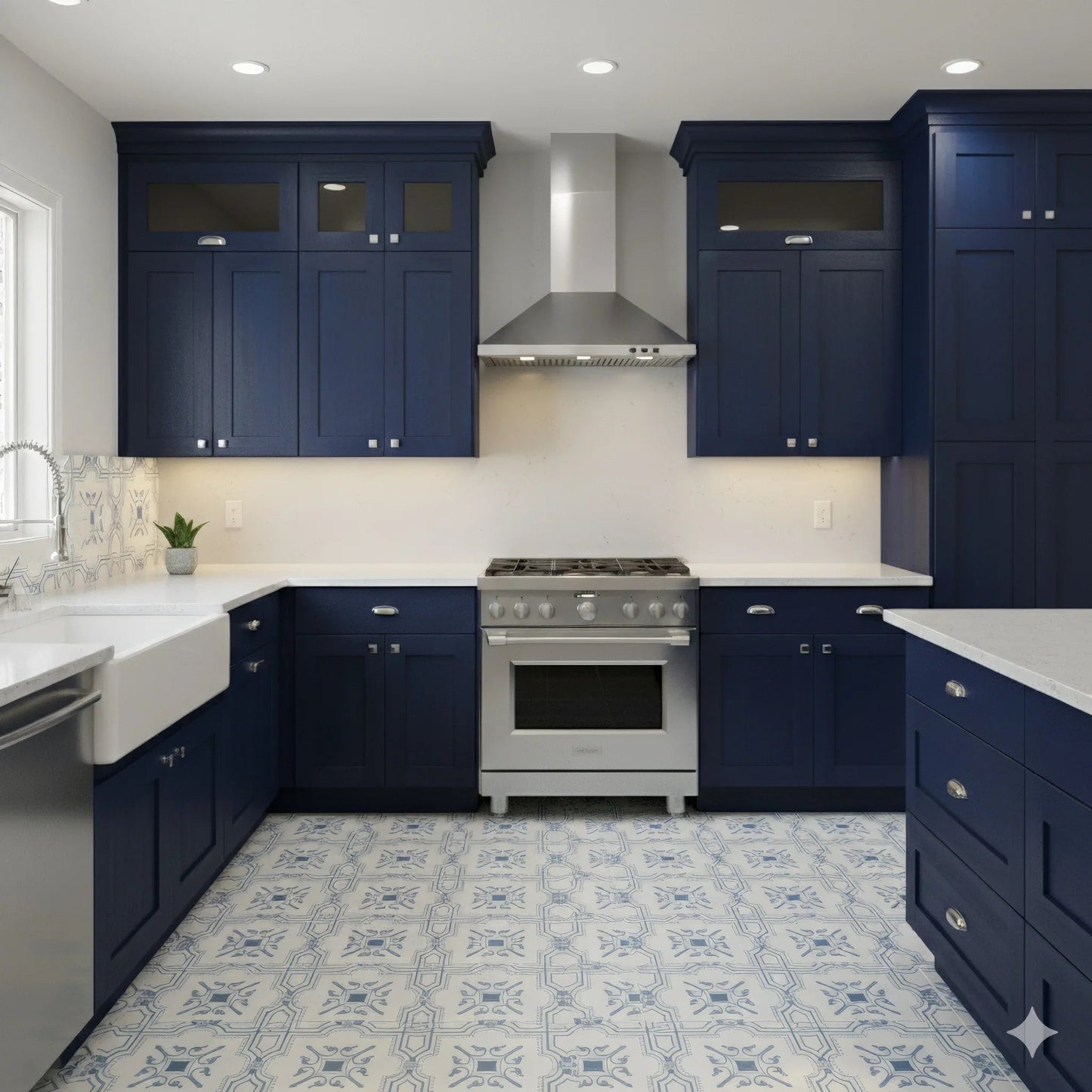 The Liria - Engraved Pattern Marble Tile - MARICERA