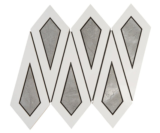 Tingle Polished White Porcelain Mosaic Tile For Walls & Floors - MARICERA