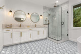 Flower Carrara Polished White Marble Mosaic Tile For Walls & Floors