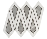Tingle Polished White Porcelain Mosaic Tile For Walls & Floors-Sample