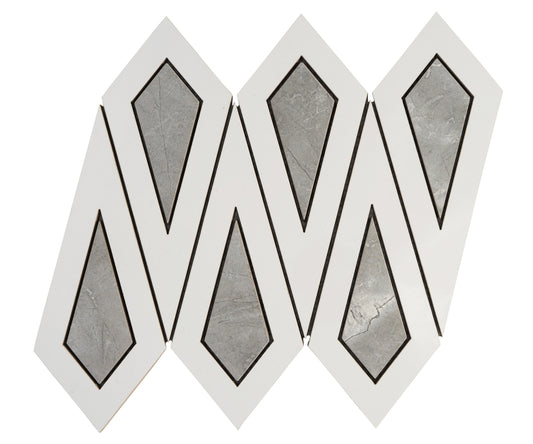 Tingle Polished White Porcelain Mosaic Tile For Walls & Floors