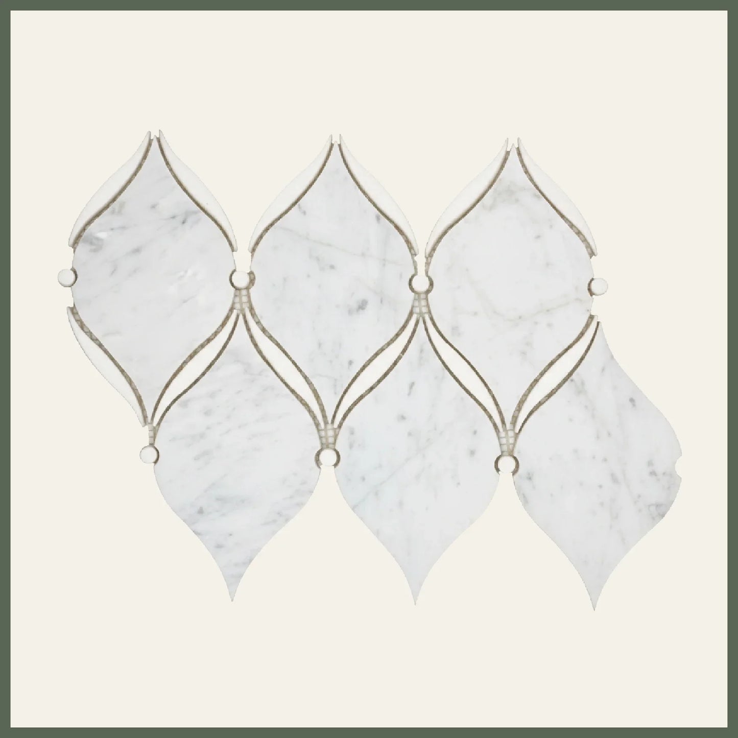Carrara Luxe Polished White Marble Waterjet Mosaic Tile For Walls & Floors