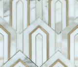 White Marble Arrow Polished Waterjet Mosaic Tile For Walls & Floors - MARICERA
